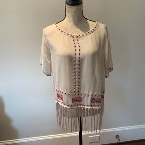 Sheer beaded shirt